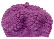 purple knitted cap