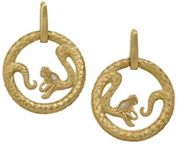 18kt serpent earrings