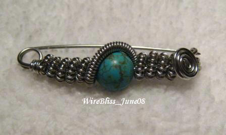 wire wrapped brooch/pin