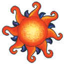 Sun Design star tribal art tattoo
