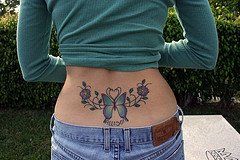 images of Butterfly flower tattoo