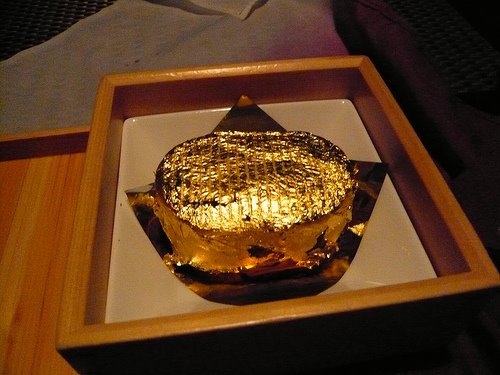 Japanese gold coin ice cream from Ninja Akasaka Japan