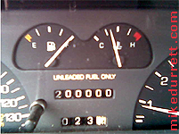 Mike's car passes the magic 200000 miles.
