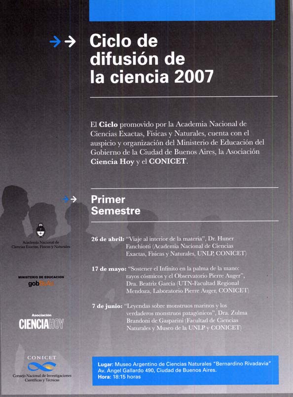 Ciclo de Difusión Científica 2007.