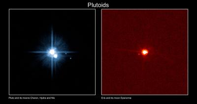 Fotos de Plutón y Eris, con sus lunas