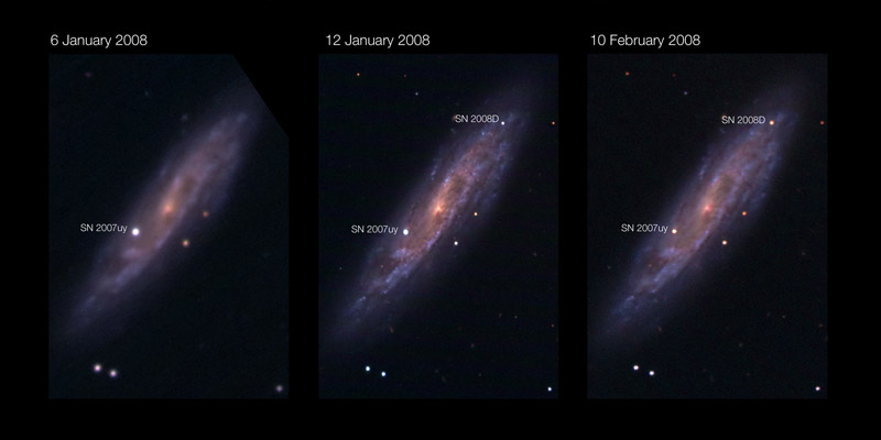 NGC 2770, SN 2007uy y SN 2008D