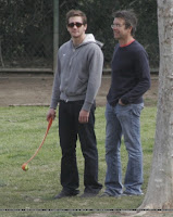Jake Gyllenhaal at a dog park with his dad