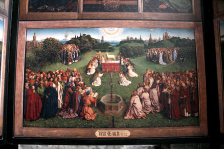 Detalhe da pintura de  Jan van Eyck - 1432