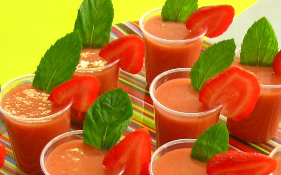 soupe froide melon fraises