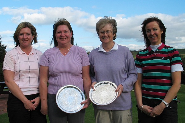 Roisin Black and June Lockhart Winners of the 2006/2007 Winter Foursomes with Runners Up Gillian Kyle and Eva Thomson