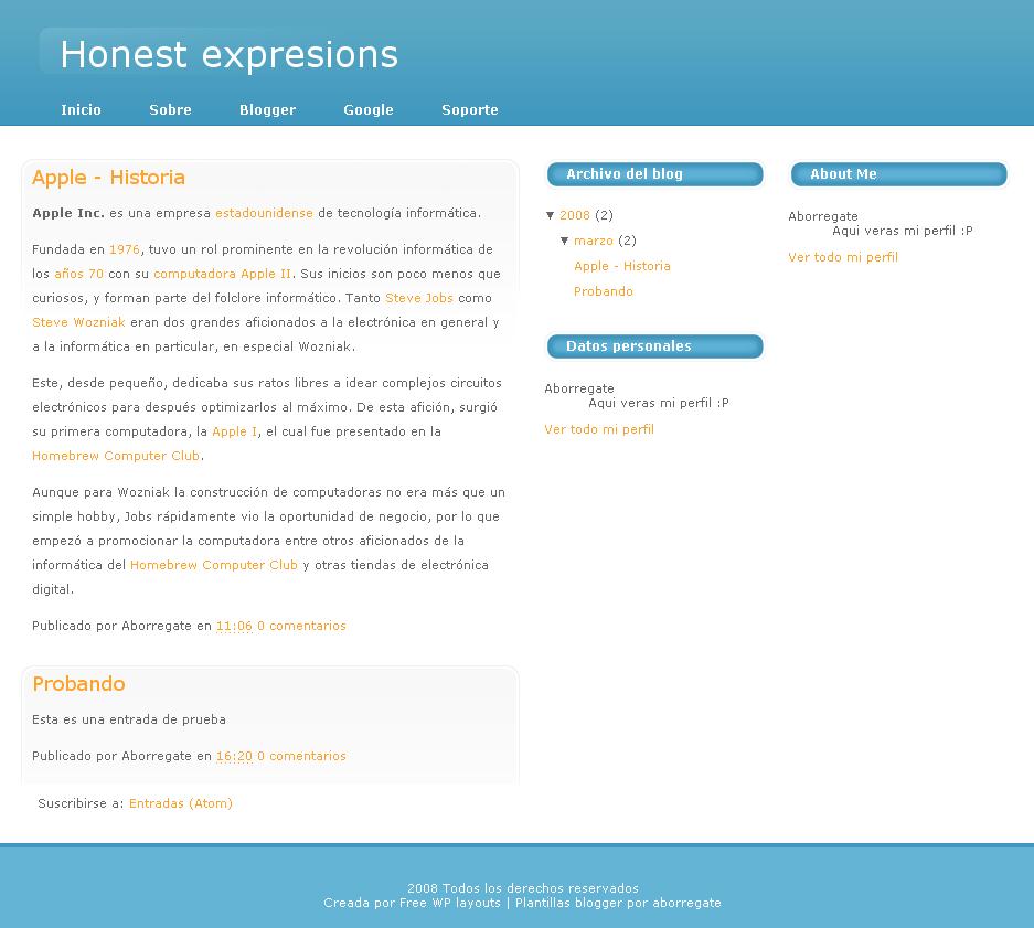 Honest Expressions Blogger Template