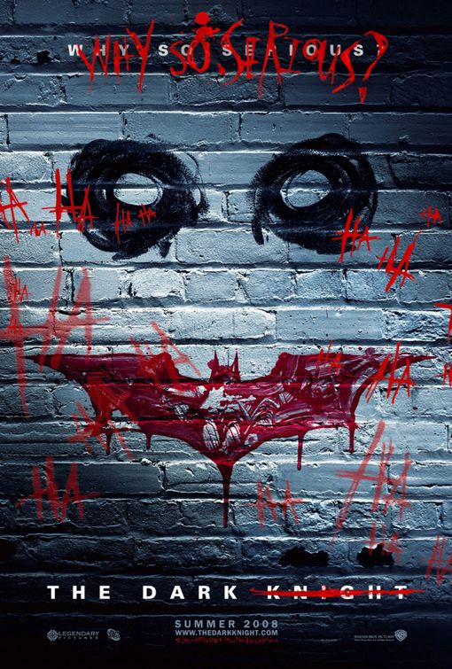 The Dark Knight Joker Vandalized Why So Serious Teaser Movie Poster
