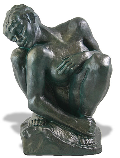 Rodin-crouched woman