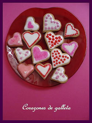 Biscuits, macarons, muffins et cupcakes de Saint Valentin Corazones+de+galleta