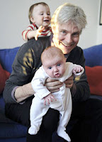Part of a growing trend: John Preston with Joseph and Amelia
