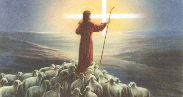 Jeesus paimentaa lampaita