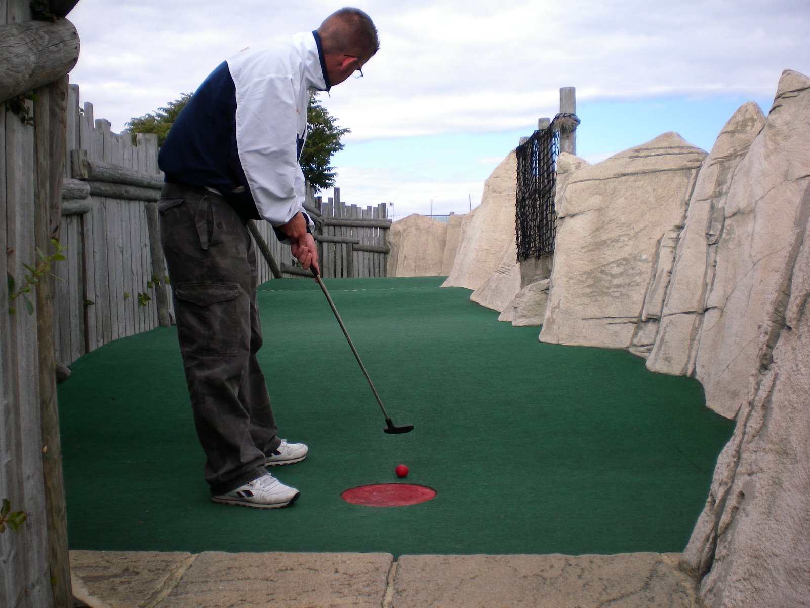 Richard Gottfried playing the Treasure Island Adventure Mini Golf course in Eastbourne