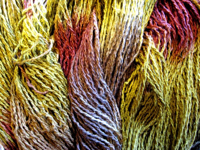 10/2 Silk Noil dyed yarn