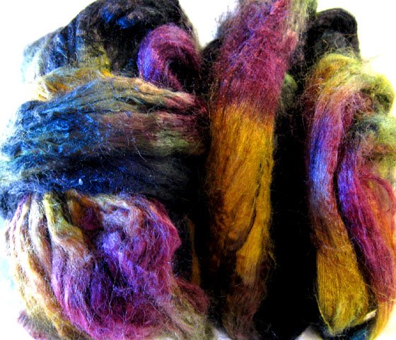 Dyed tussah silk