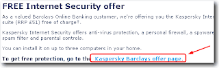free kaspersky internet security barclays