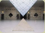 Interior view of inverted pyramid of Louvre Museum In Paris