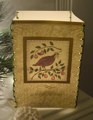 Dicas de Natal - PAP Luminria feita de cartes de Natal Partridge+candle