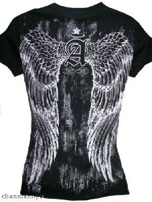 AWESOME WING TATTOO CELEBRITY TEE SHIRT! SZ L! ANGEL!