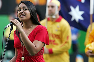 Australian idol singing national anthem