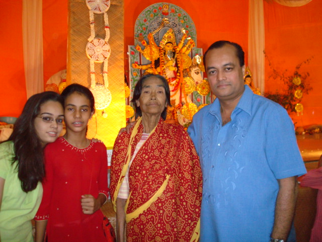With my daughters and my mother...