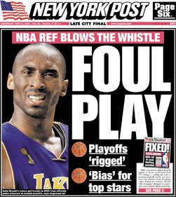 NY Post: Foul Play, NBA Ref blows the whistle, games rigged