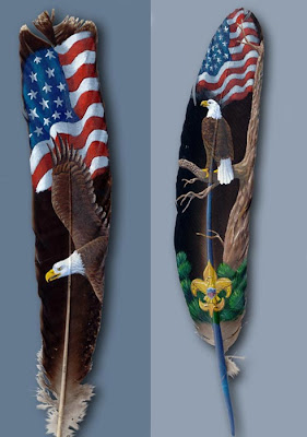 Eagle Pictures Paintings On Feathers