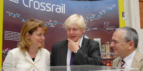 Ruth Kelly, Boris Johnson and Peter Hendy pose ina Crossrail-peddling photo-opp... They look tense!