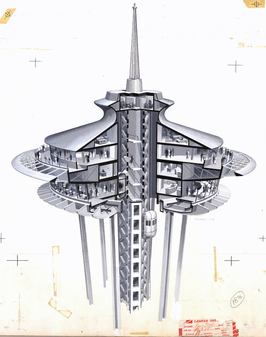 Seattle space needle summit cutaway