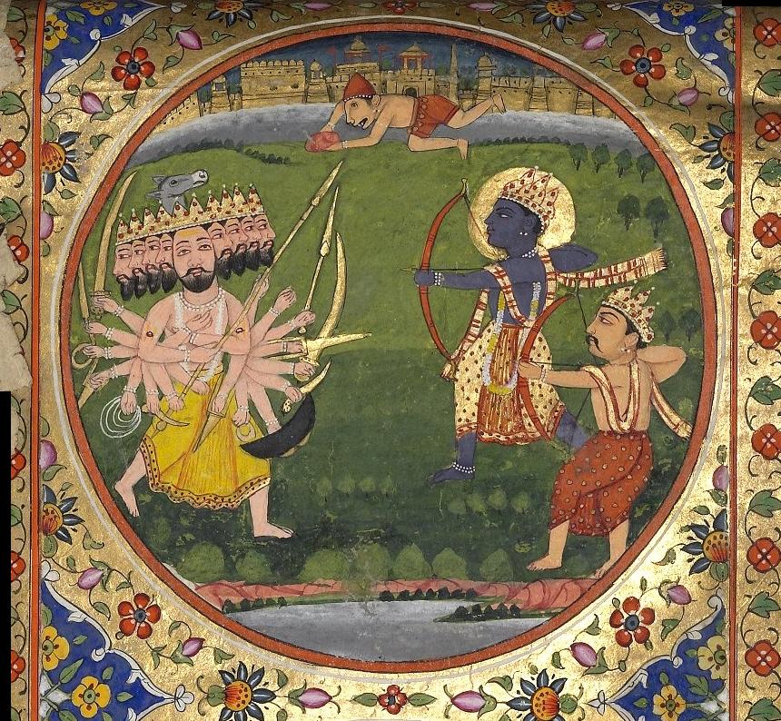 Bhagavata Purana depicted in silk and paper scroll