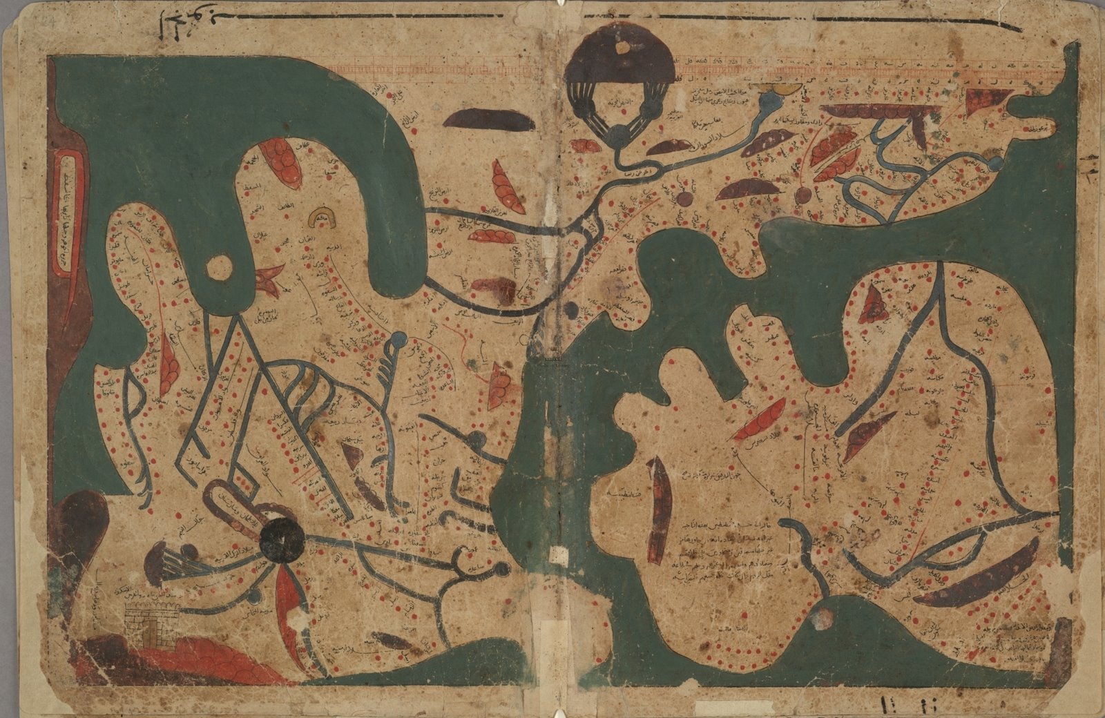 Rectangular world map from Islamic manuscript