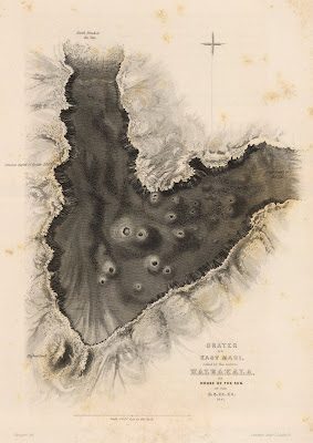 1845 United States Exploring Expedition - East Maui Crater map 1845