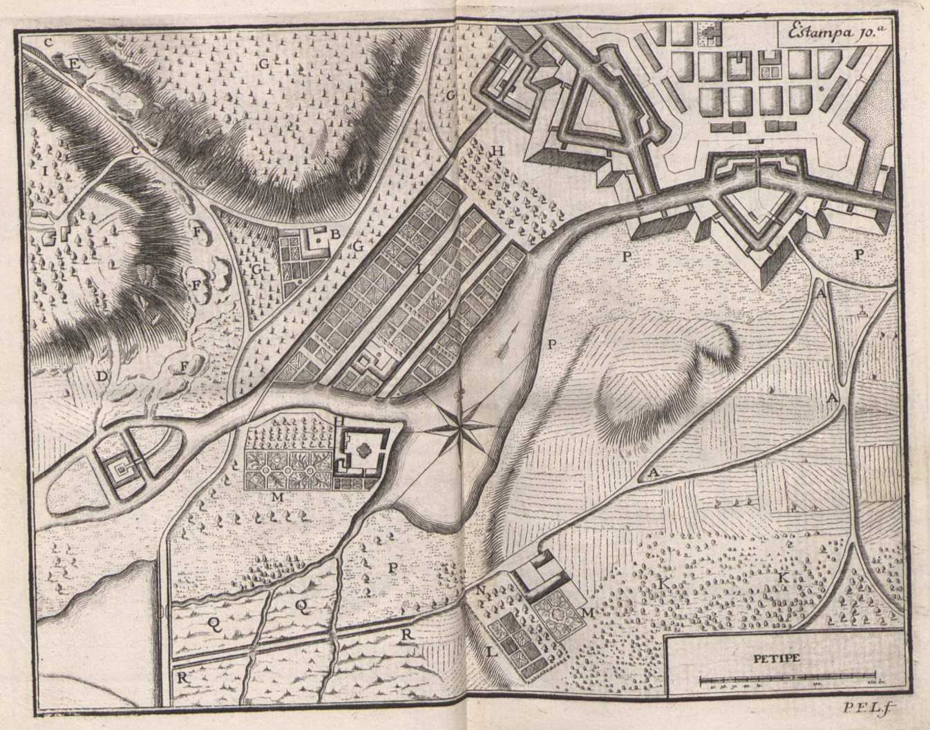 Survey map - Petipe fort 1728