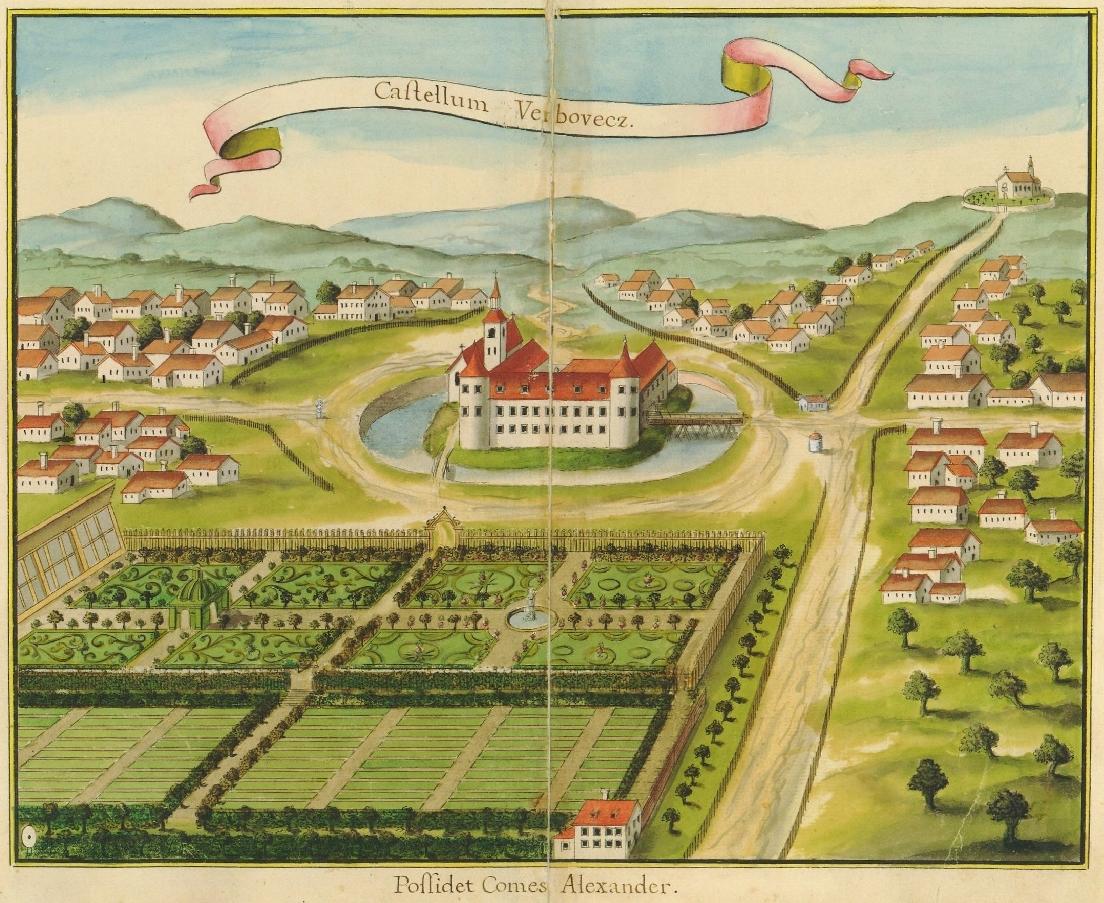 Verbovecz castle in Status familiae Patachich 1740