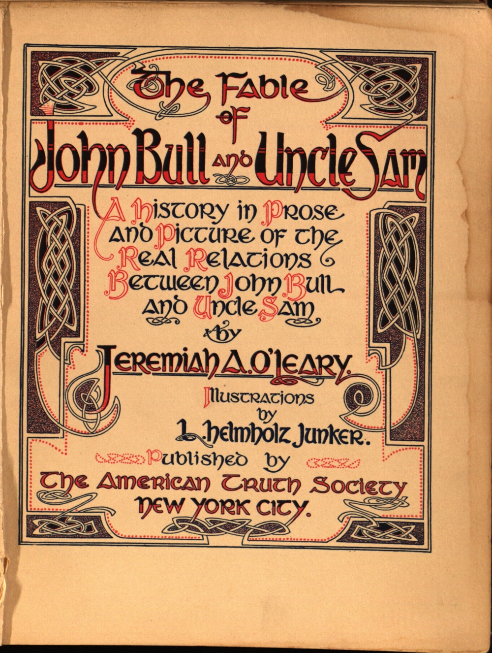 The Fable of John Bull and Uncle Sam - Titlepage