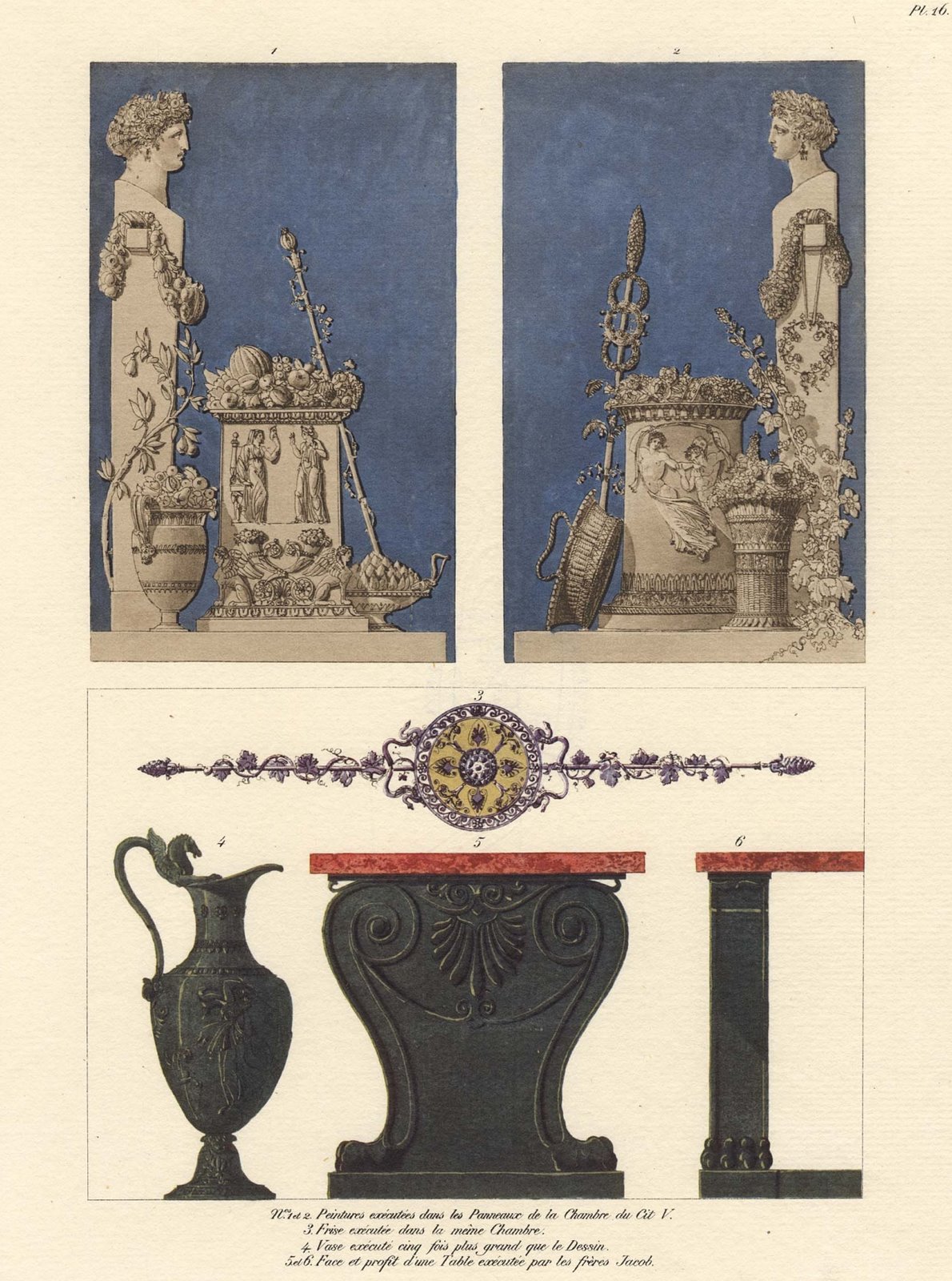 painting, frieze and vase designs