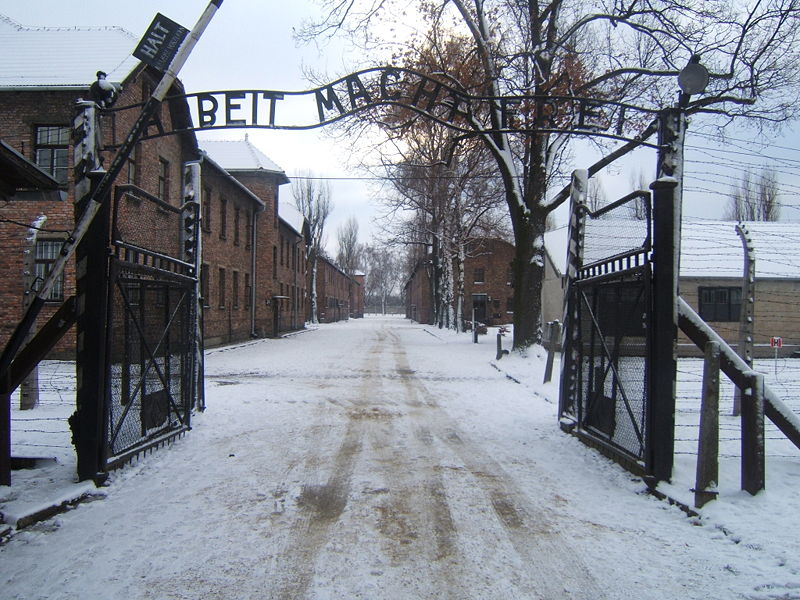[800px-Auschwitz_I_entrance_snow.jpg]