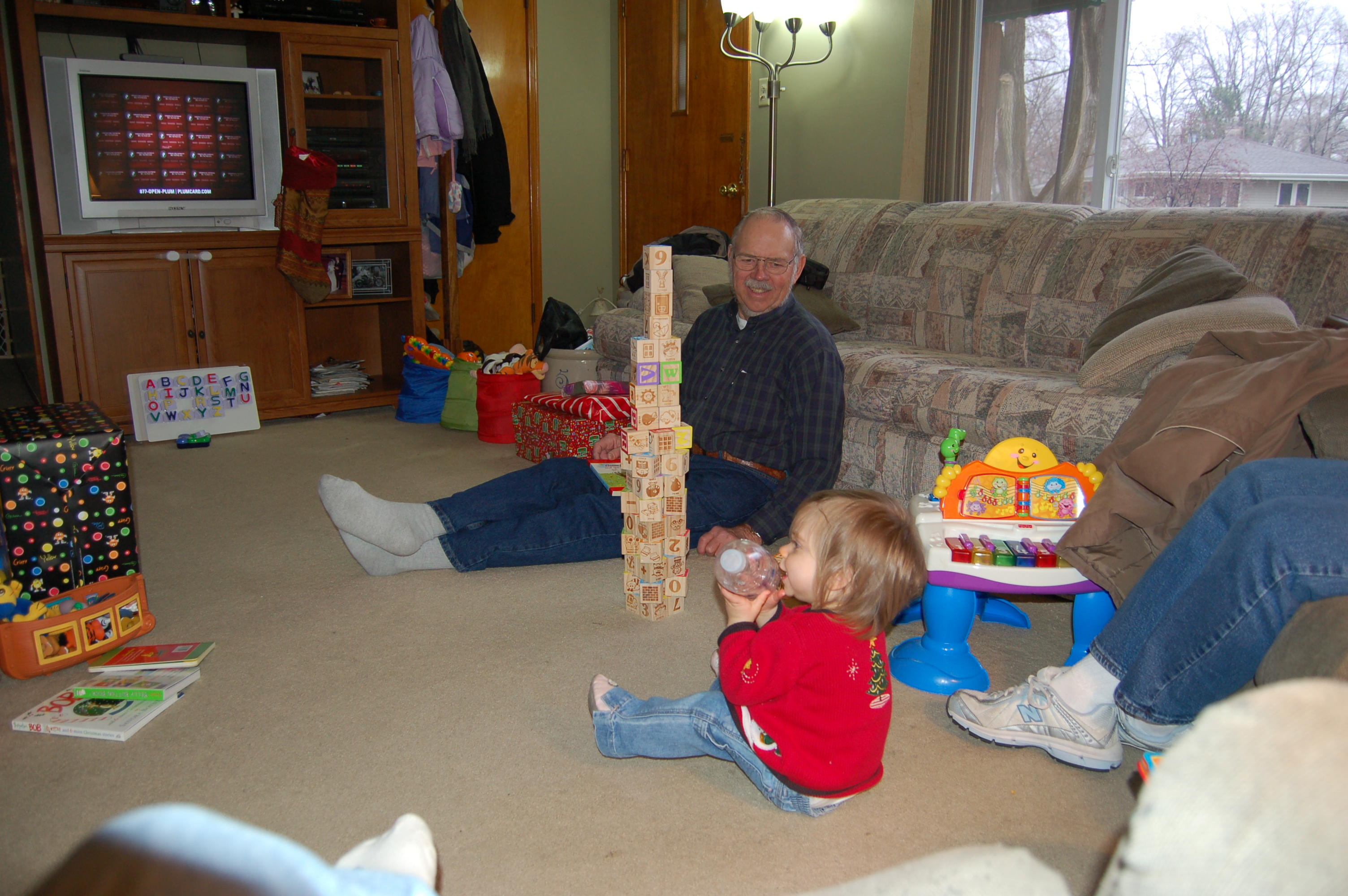 Grampa makes great towers!