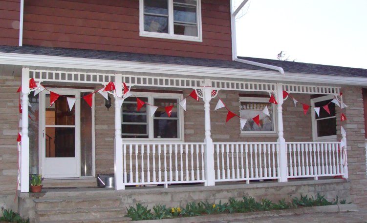 Red and white bunting