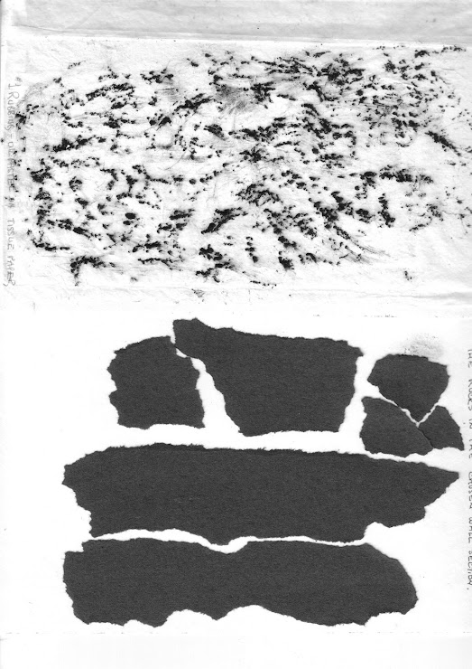 black and white rubbing, and shapes