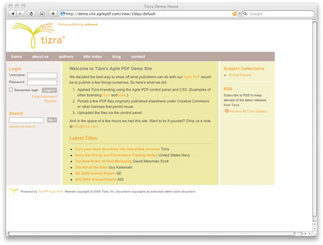 Screenshot of demo.tizra.com