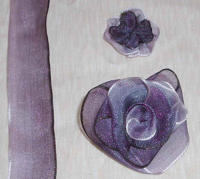 طريقة عمل الورود بالشرائط Purple+ribbon