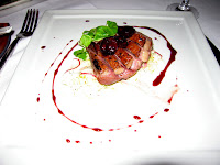 Duck with cherry compote