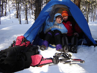 Snowy campsite