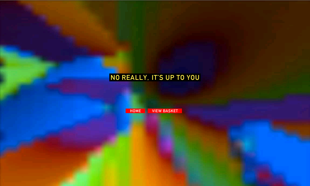 Radiohead's In Rainbows download screen, No really, It's Up To You