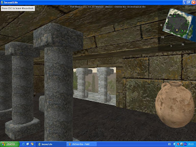 Imágenes de la vista exterior de las pirámides Chichen Itza (Mexico) en la visita virtual a Second Life